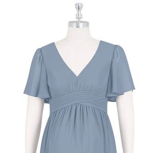 Azazie Maternity Dress, Verna Dusty Blue A18